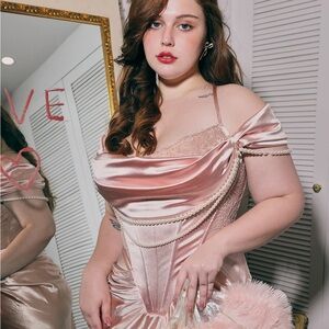 NWT Lacemade Muse Baroque Corset Dress in Pink, Curve